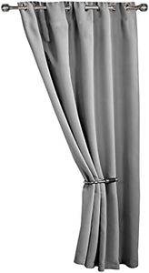 Emma Barclay Cali Eyelet - Woven Thermal Blackout Eyelet Door Curtain in Grey - Width 66" x 84"Drop (168x213cm)