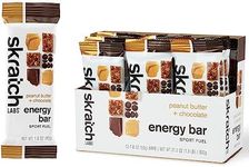 SKRATCH LABS Energy Bar | Peanut Butter + Chocolate (12 pack) | Plant Based Healthy Snack | Low Sugar - 5g Protein | non-gmo, gluten free, soy free, vegan, kosher