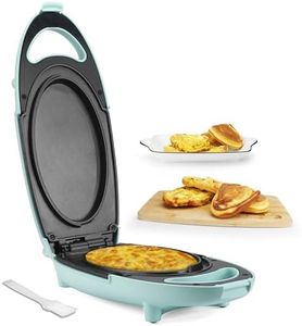 Baker’s Friend Omelette Maker Electric, Frittata Pan, Multicooker For Breakfast, Snacks & Desserts, Double Sided Non Stick Cooking Plates, Kitchen Electrical Appliances, Recipe Included, Aqua, UK Plug