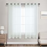 Mrs.Naturall Off White Sheer Curtains 63 Inch Length for Bedroom 2 Panels Set Grommet Ivory Cream Curtans for Living Room