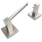 Ruacq Toilet Paper Holder Brushed Nickel Double Post Pivoting Square Tissue Holders Roll Holder Hangers Toilet Paper Stand Stainless Steel and Zinc Alloy Modern Wall Mounted