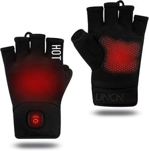 UNCN Heated Fingerless Gloves, Medium – Rechargeable Winter Hand Warmers