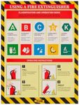 Yellow Safety - Workplace Safety Poster - Non-Lamintated, 12 x 16" (Fire Extinguisher)