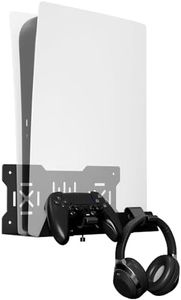 Wall Mount Bracket for Ps5 and Ps4 Series, Compatible with Ps4 Original, Ps4 Slim/Pro, Playstation 5 Slim/Pro, And Playstation 5 Digital Edition, Can Hold Two Controllers. (black)