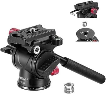 NEEWER Fluid Tripod Head with Handle & Arca Type Quick Release, Aluminum Alloy Panorama Drag Pan Tilt Head with ø43mm Scaled Base for Compact Camcorder DSLR Camera, Max Load: 3kg/6.6lb, GM23