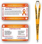 Functional Neurological Disorders (FND) Medical Card, FND Card with Writable Panel and Patterned Lanyard, Clear Card Holder