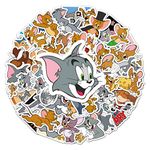 Dianna Sales 50pcs Cool Random Cartoon Skateboard Stickers for Laptop Guitar Travel Case Water Bottle Car Luggage Bike Sticker Waterproof Graffiti Gift for Teens Girls Kids (Tom & Jerry)