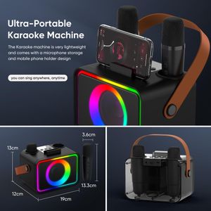 Portable Karaoke Machine with 2 Wireless Microphones – Bluetooth Speaker
