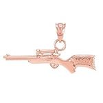 Fine 10k Rose Gold Sniper Rifle wit