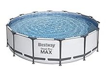 Bestway Steel Pro Max Round Frame Swimming Pool with Filter Pump, Grey, 14ft