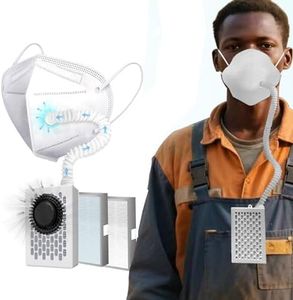 Gotenbi Breathing,Electric Air-Powered KN95 Mask with Replaceable Filters, Includes 2 HEPA Filter Respirator Face Mask (White)