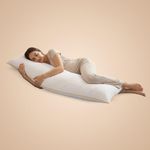 SleepyCat Microfiber Cuddle Pillow Covered with Luxe Modal Fabric for Body Support | Ideal for Side Sleepers and Expecting Mothers | Machine Washable | 50x19 inches | 1 Piece