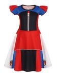 AmzBarley Mal Costume Descendants Kids Princess Dress Theme Party Cartoon Dress Up for Girls Cosplay Outfits Age 9-10 Years