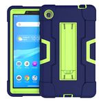 SOATUTO Case for Lenovo Tab M7 3rd gen Heavy-Duty Drop-Proof and Shock-Resistant Rugged Hybrid case Built-in Stand for Lenovo Tab M7 7.0 inch TB-7305F L X ; Lenovo m7 Tablet 3rd Gen (Blue+Green)