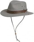 TOP-EX Aussie Safari Outback Hat UPF 50+ Cotton Wide Brim Sun Hat with Chin Strap, Breathable Packable Bush Boonie Hat for Outdoor Golf Hiking Fishing Gardening Travel, Lightweight, Grey M