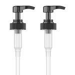 Gallon Pump Dispenser for Gallon Glass Jugs or Plastic Bottles - Compatible with Listerine Pump 1-1.5L Bottle Heavy-Duty for Snow Cone Syrup, Soap, Condiments, Detergent - Pack of 2 Black Pumps