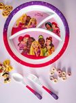 Servewell Melamine Round Kids Set (Plate, Fork & Spoon) Princess (Set of 3pcs)