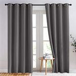 NICETOWN Blackout Curtains 2 Panels - Curtains 84 Inch Long,Room Darkening Grommet Curtains for Bedroom Living Room Windows (52 by 84 Inches,Grey,Set of 2)