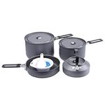 Fire-Maple Feast 4 Camping Cooking Set | Outdoor Cookware Kit with Ultralight Pot Kettle Pan for 4 People Camping Picnic Hiking BBQ