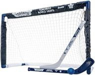 Franklin Sports NHL Toronto Maple Leafs Mini Hockey Set - Kids Indoor Knee Hockey Goal, Ball, + 2 Mini Hockey Stick Combo Set - Youth NHL Team Indoor Toy Knee Hockey Sets - NHL Official - Ages 3+