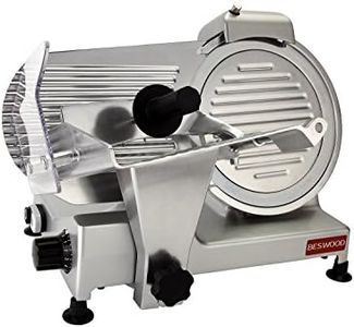 BESWOOD 10" Premium Chromium-plated Steel Blade Electric Deli Meat Cheese Food Slicer Commercial and for Home use 240W BESWOOD250