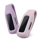 kwmobile 2x Clip Holders Compatible with Fitbit Inspire 3 / Inspire 2 / Ace 3 - Clip-On Holder Replacement Set - Light Lavender/Dusty Pink