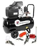 Dealourus Portable 50L Litre Air Compressor Mobile 9.6CFM 2.5HP & 5 Piece Tool Kit