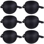 Eye Patch with Elastic Strap Visual Recovery eyepatches Single Eye Shield Blindfold with Buckle for Adults and Kids(6 PCS，Black)