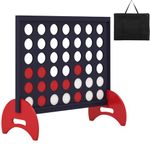 Maxmass Giant 4 in a Row Game, Wooden Connect Four Game with 42PCS Chips and Carrying Bag, Outdoor Indoor Kids Adults Jumbo 4-to-Score Board Game for Kids Adults (Navy)