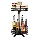 BELLE VOUS 2-Tier Spice Rack Organiser - Rotating Spice Storage Carousel/Lazy Susan Spice Rack - Metal Revolving & Spinning Spice Rack for Kitchen