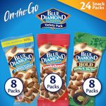 Blue Diamond Almonds Snack Nut Variety Pack for Kids, Office, School, On-the-go, 0.75 oz Gluten Free Individual Packs, Wasabi & Soy Sauce, Lightly Salted, and Smokehouse (Pack of 1,24 Count Total)