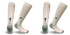 Vitalsox Silver Drystat Graduated Compression Socks (2 Pack), White/White, Small