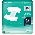 SUNKISS TrustPlus Adult Diapers with Maximum Absorbency, Disposable Incontinence Briefs with Tabs for Men and Women, Maximum Overnight Absorbency, Leak Protection (X-Small (Pack of 15))