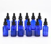 Yizhao 30ml Blue Glass Dropper Bottles for Essential Oils, with [Glass Eye Dropper],for Aromatherapy,Massage,Cosmetic Perfumes, Laboratory, Chemicals–12 Pcs