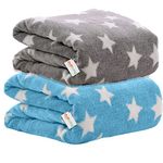 OYO BABY New Born Super Soft Baby Blanket for Babies (100 x 75 Cm Star Blue & Grey, Lightweight) All Season | 0-24 Months | Sleeping Bag | Nursing Baby Gifts