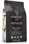 Lifeboost Midnight French Roast Coffee Beans - Single Origin Low Acid French Roast Coffee - Non-GMO USDA Organic French Roast Coffee Beans - Third Party Tested For Mycotoxins & Pesticides - 12 Ounces