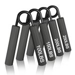 CRAZYROPE Metal Hand Grip Strengthener, 4 Pack (100 150 200 250lbs) Grip Strength Trainer, Forearm Strengthener Hand Strengthener Workout Equipment for Home Gym