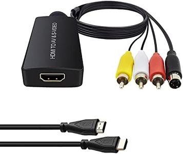 HDMI to S Video Converter HDMI to AV Composite Audio Video Converter HDMI to RCA Adapter with RCA and Svideo Cable Support 1080p for PC Laptop Xbox PS3 TV STB VHS VCR Blue-Ray DVD