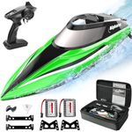 RC Boat with Case- AlphaRev R308 20+ MPH Fast Remote Control Boat for Pools and Lakes, 2.4 GHZ RC Boats with Storage Case for Adults and Kids