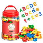 JoyCat 78PCS Magnetic Letters Numbers Alphabet Fridge Magnets ABC 123 Preschool Educational Learning Plastic Colorful Toy Set Uppercase Lowercase Math Symbols for Toddlers Kids