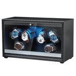 Mcbazel Carbon Fiber Pattern Automatic Six Watch Winder with LED light-Black