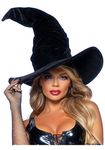 Leg Avenue Women's Large Ruched Witch Hat, Black Velvet, One Size