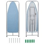 Duwee 14"×38" Wall Mounted Ironing Board,Folding Ironing Board with Heat Resistant Cover,Wall Mount Fold Down Iron Board for Small Spaces,Blue