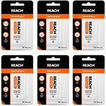 Reach Dentotape Waxed Dental Floss with Extra Wide Cleaning Surface for Large Spaces Between Teeth, Unflavored, 100 Yards, (Pack of 6)