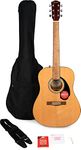 Fender FA-115 Dreadnought Acoustic Guitar Pack, Walnut Fingerboard, includes Guitar Gig bag, Strap, Picks, Strings, Online Lessons, Natural