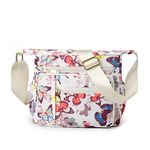 YYW Crossbody Bags for Women Large Multi Pocket Casual Travel Bag Messenger Bags for Shopping Hiking Daily Use (Colorful Butterfly)