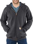 Carhartt Men's Loose Fit Midweight Full-Zip Sweatshirt, Carbon Heather, XL