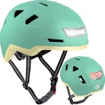 XNITO Bike Helmet with LED Lights - Urban Bicycle Helmet for Adults, Men & Women - CPSC & NTA-8776 Dual Certified - Class 3 E-Bikes, Scooters, Onewheel, Commuter, Mountain (Mint, X-Large)