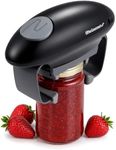 Elite Gourmet EJO800 High Power Torque Automatic Operated Electric Jar Opener, One-Touch, Remove Most-Size Lids w/Auto-Size Guides, Bottle Opener for Arthritic Hands, Weak Hands & Seniors, Black/Gray