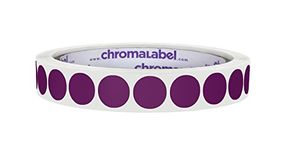 ChromaLabel 1/2 Inch Round Removable Color-Code Dot Stickers, 1000 Labels per Roll, Purple